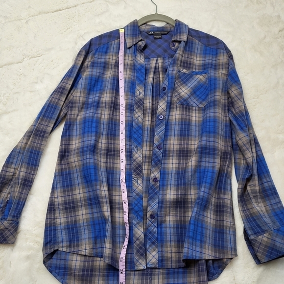 Armani exchange button down xsmall blue gray excellent condition with no wear xs - Picture 6 of 7